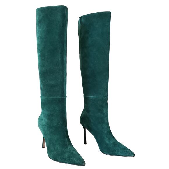 Alias Mae Bodin Tall Knee High Boota Emerald Green Suede Size 37 Structured - Picture 1 of 10